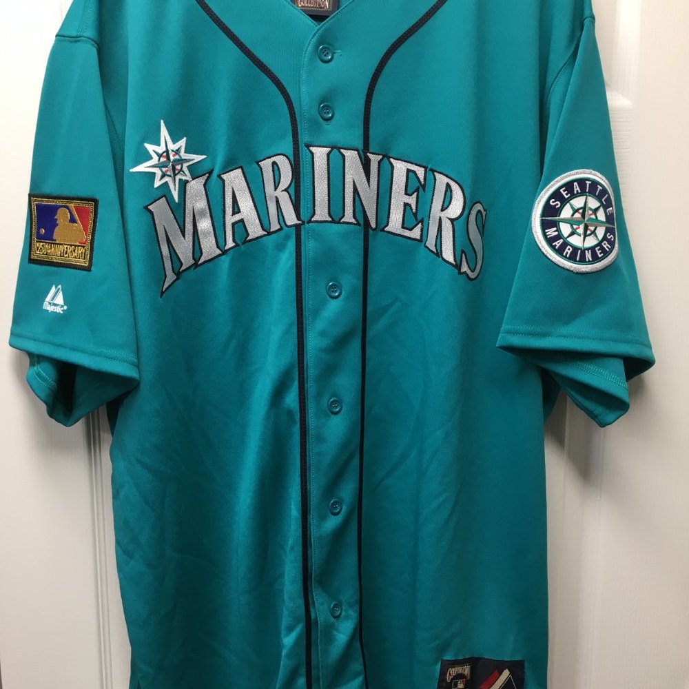 Ken Griffey Jr. Seattle Mariners Authentic Teal Majestic MLB Alternate Jersey 52